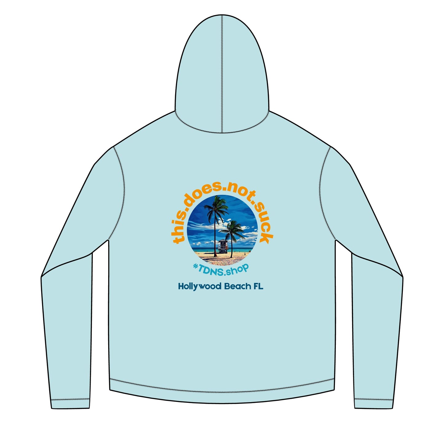 Solar Beach Hoodie — "this.does.not.suck" Hollywood Beach Lifeguard Shack Hoodie