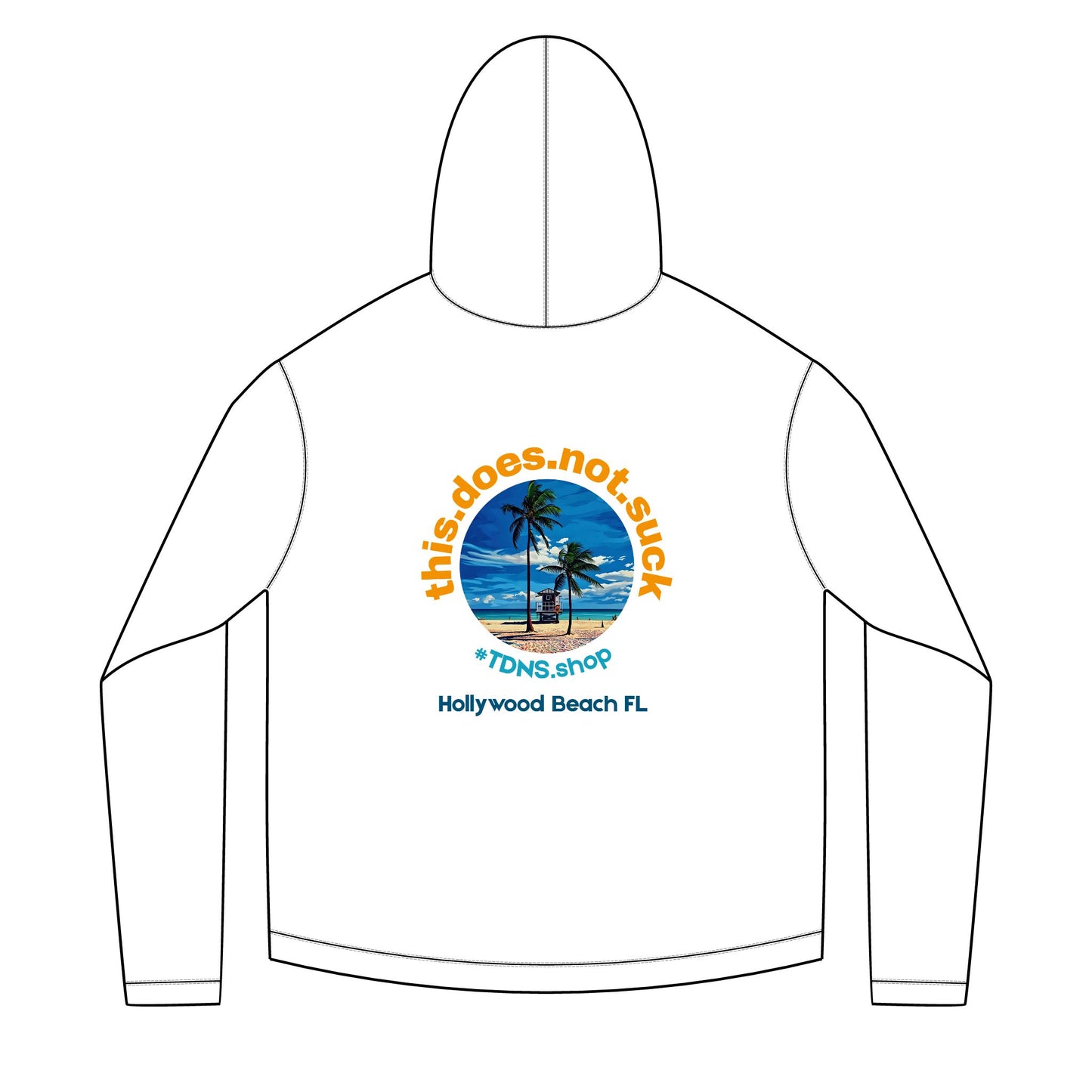 Solar Beach Hoodie — "this.does.not.suck" Hollywood Beach Lifeguard Shack Hoodie
