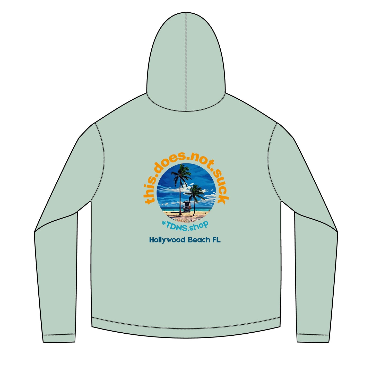 Solar Beach Hoodie — "this.does.not.suck" Hollywood Beach Lifeguard Shack Hoodie
