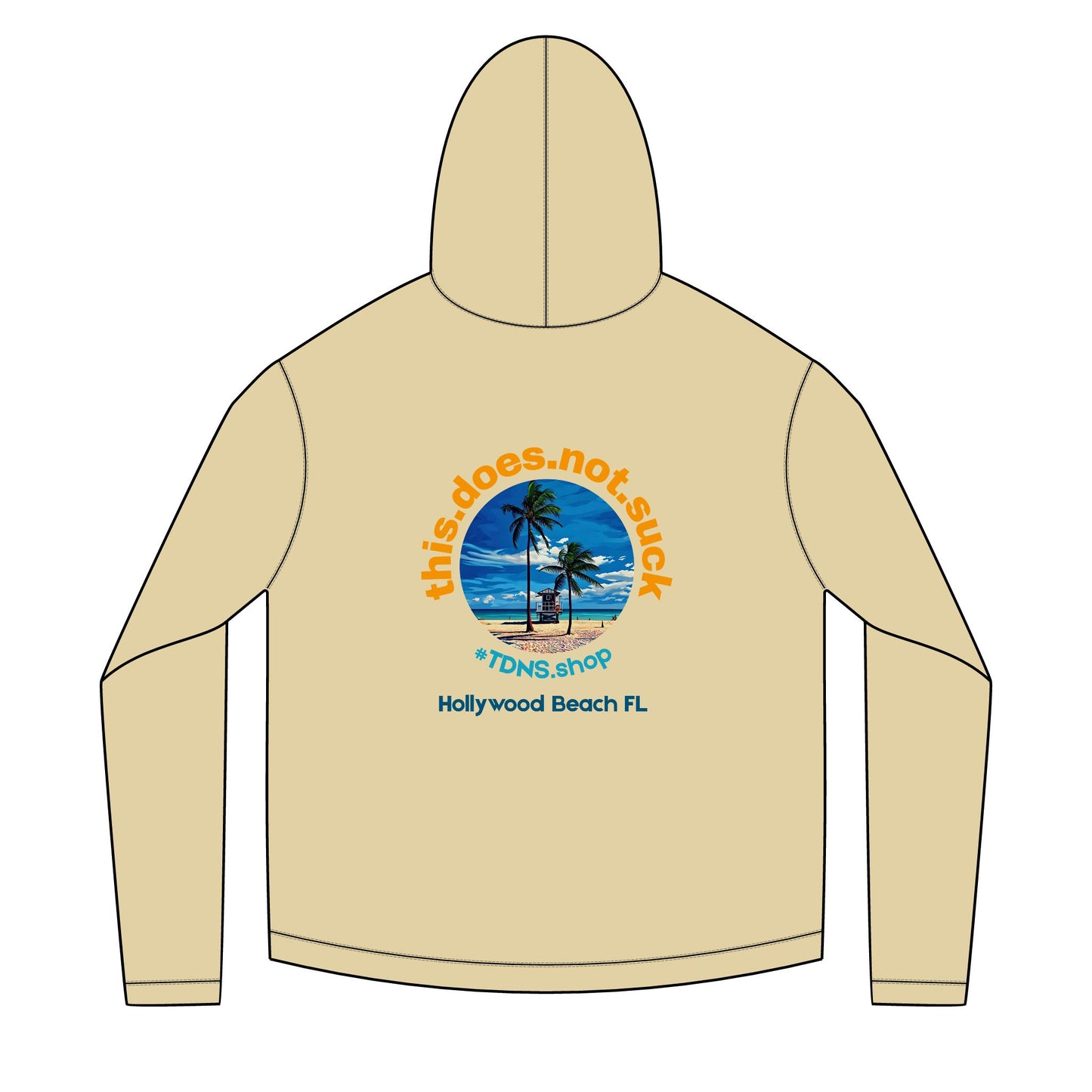 Solar Beach Hoodie — "this.does.not.suck" Hollywood Beach Lifeguard Shack Hoodie