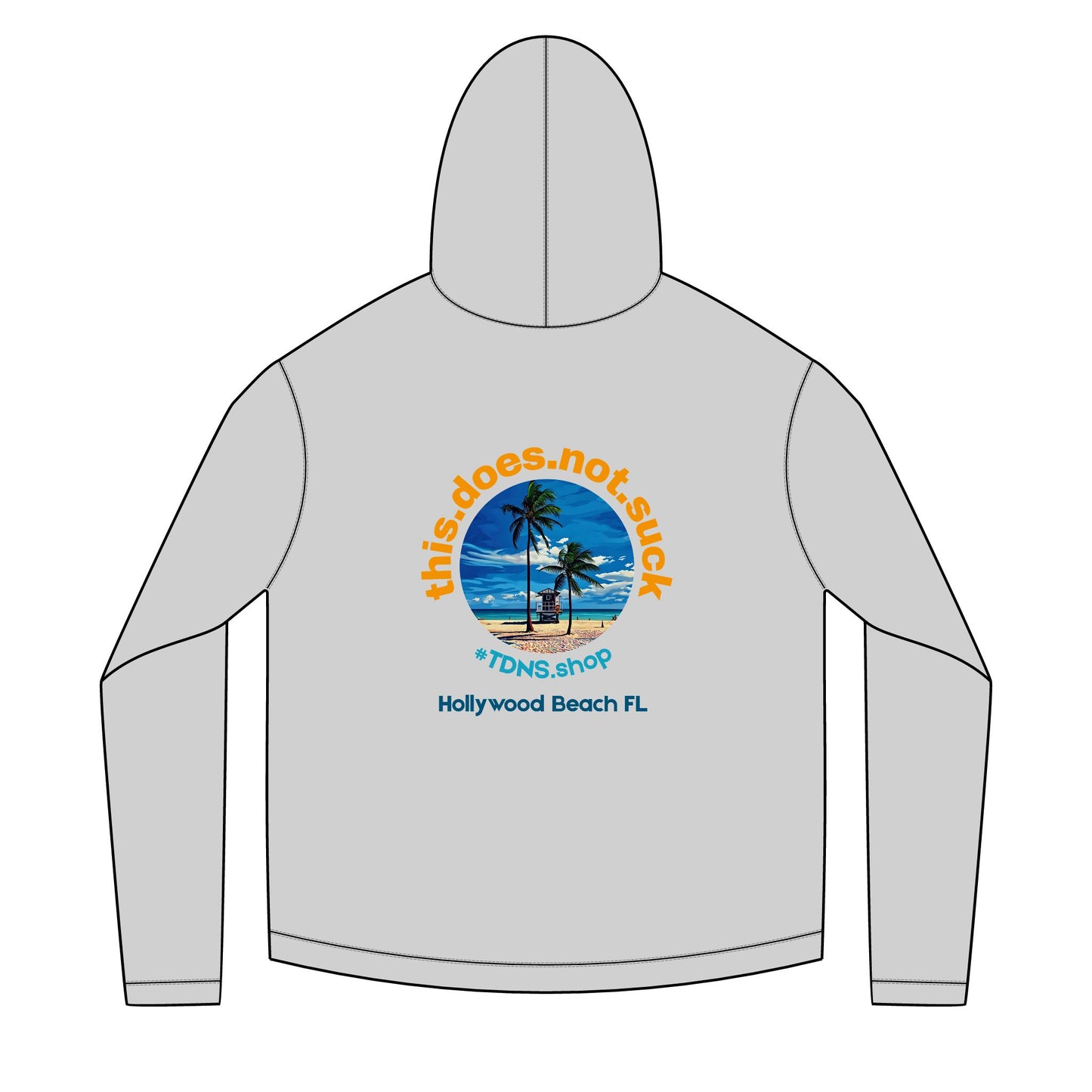 Solar Beach Hoodie — "this.does.not.suck" Hollywood Beach Lifeguard Shack Hoodie