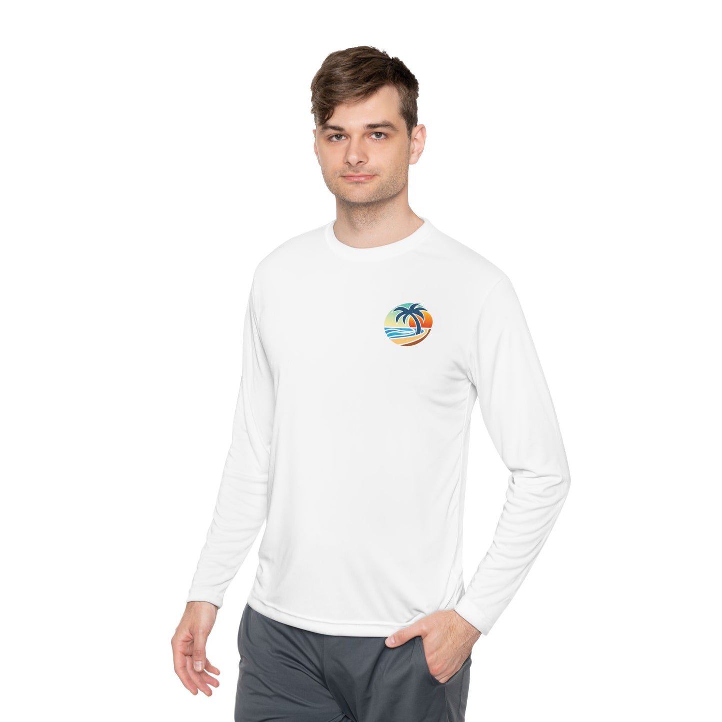 #TDNS Long Sleeve MOISTURE-WICKING Tee - Retro Beach Palm Logo (This Does Not Suck)