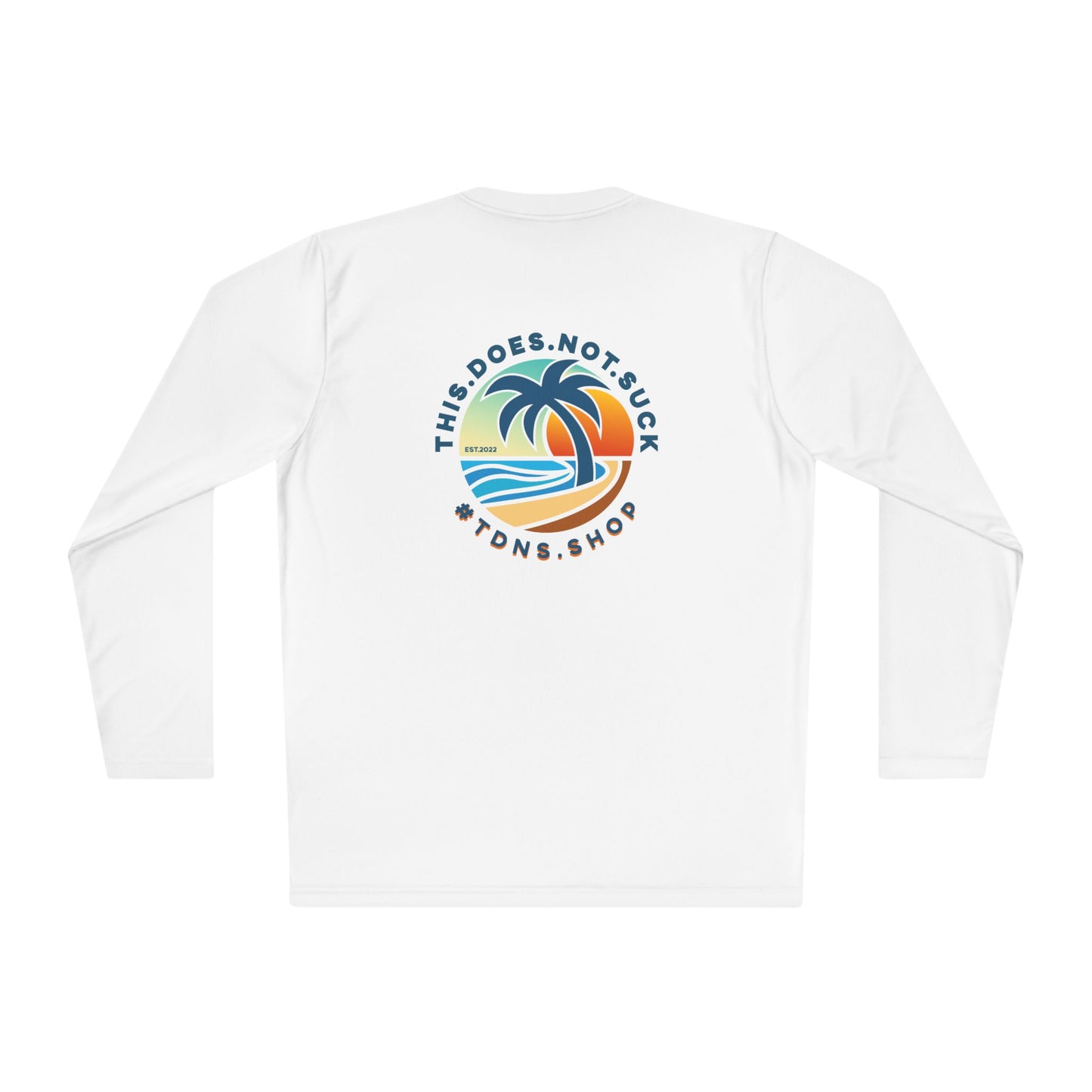 #TDNS Long Sleeve MOISTURE-WICKING Tee - Retro Beach Palm Logo (This Does Not Suck)
