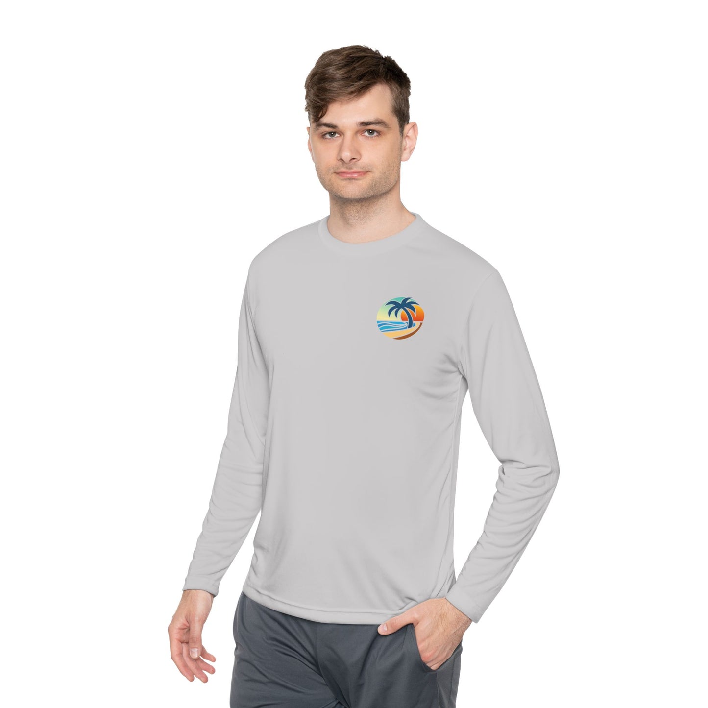#TDNS Long Sleeve MOISTURE-WICKING Tee - Retro Beach Palm Logo (This Does Not Suck)