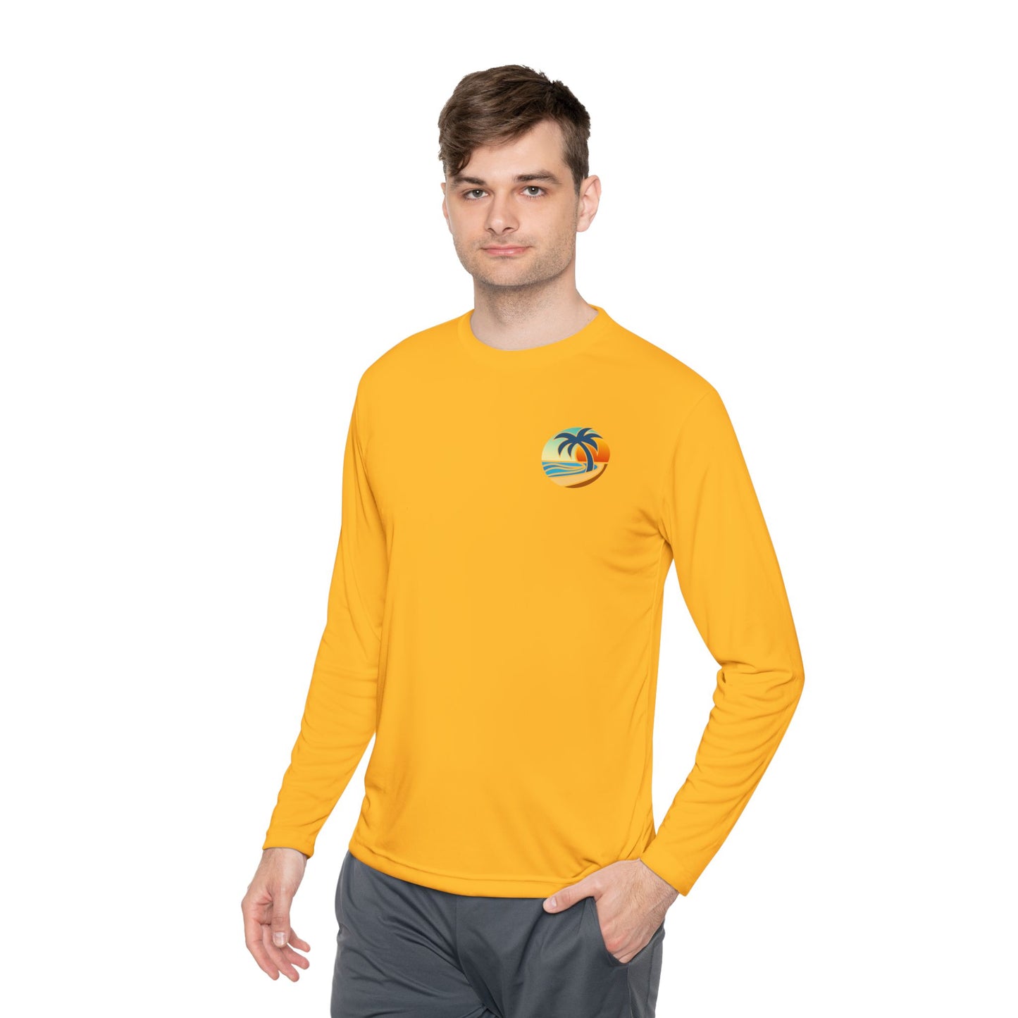 #TDNS Long Sleeve MOISTURE-WICKING Tee - Retro Beach Palm Logo (This Does Not Suck)