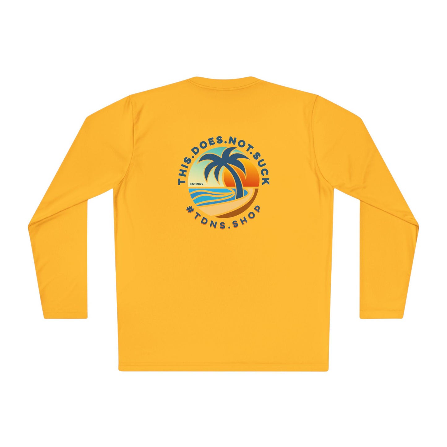 #TDNS Long Sleeve MOISTURE-WICKING Tee - Retro Beach Palm Logo (This Does Not Suck)