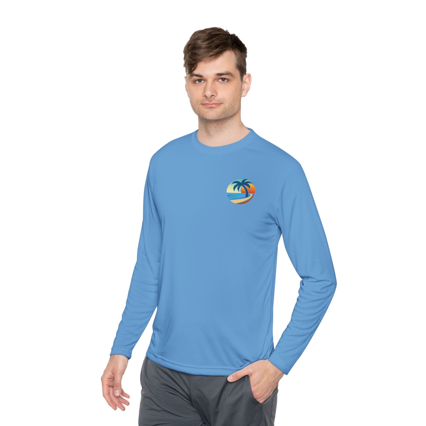 #TDNS Long Sleeve MOISTURE-WICKING Tee - Retro Beach Palm Logo (This Does Not Suck)
